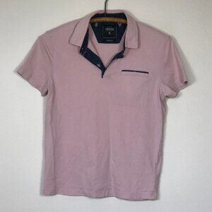 CANIFA Pink & Navy Knit Jersey Polo Shirt S